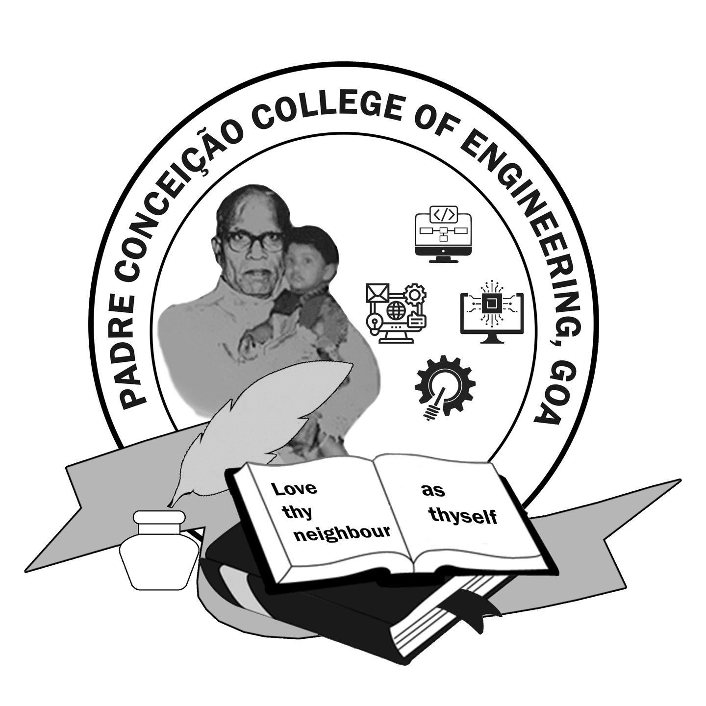 Padre Conceicao College of Engineering logo