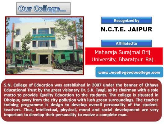 SN College of Education Dholpur logo