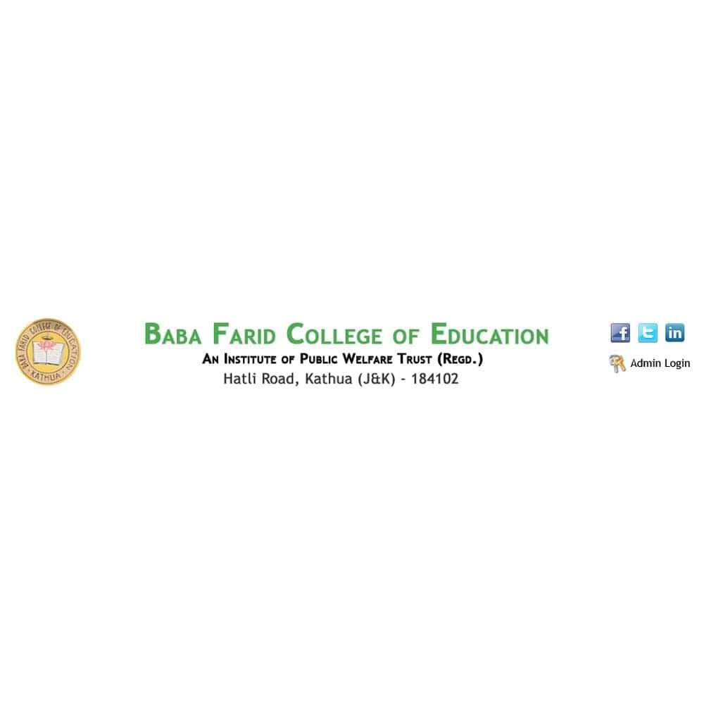 Baba Farid College of Education Kathua-logo