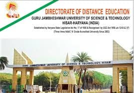 Directorate of Distance Education, Guru Jambheshwar University of Science & Technology-image