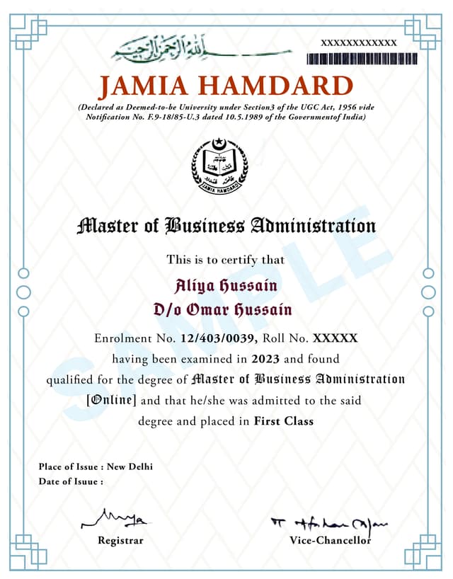 Degree Certificate