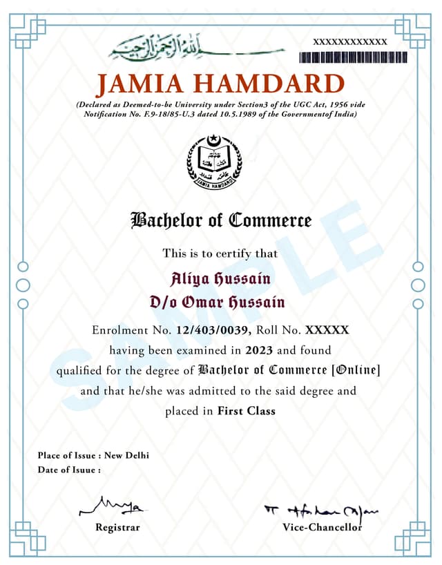 Degree Certificate