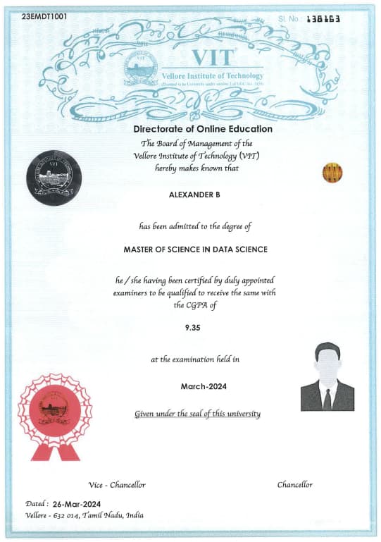 Degree Certificate