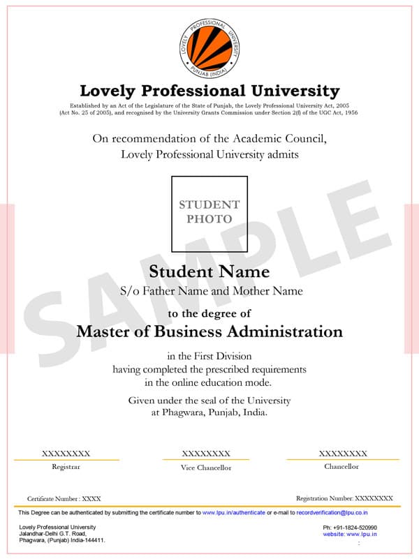 Degree Certificate