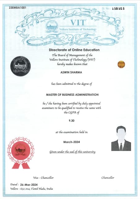 Degree Certificate