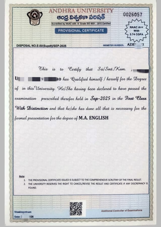Degree Certificate