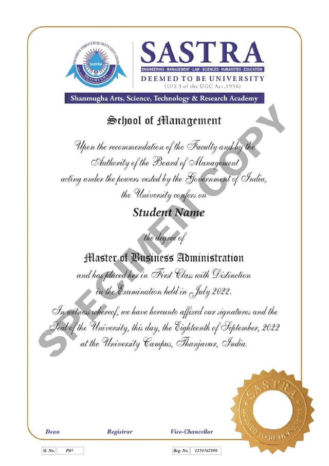 Degree Certificate