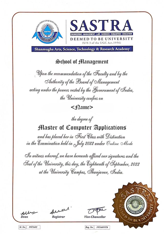 Degree Certificate