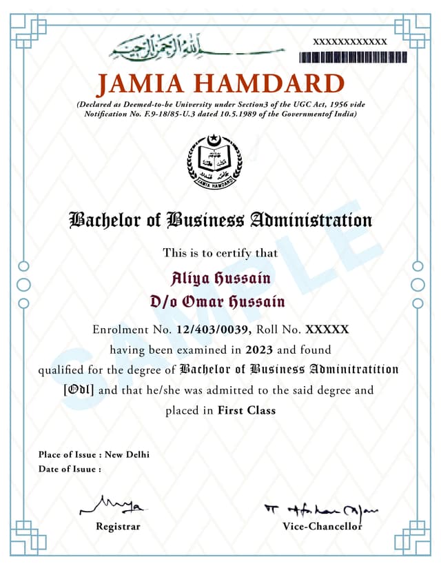 Degree Certificate