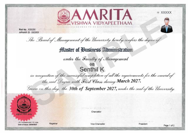 Degree Certificate