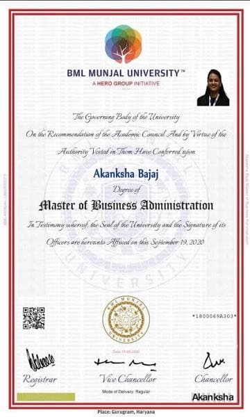 Degree Certificate