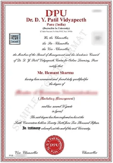Dr. D.Y.Patil Vidyapeeth Certificate